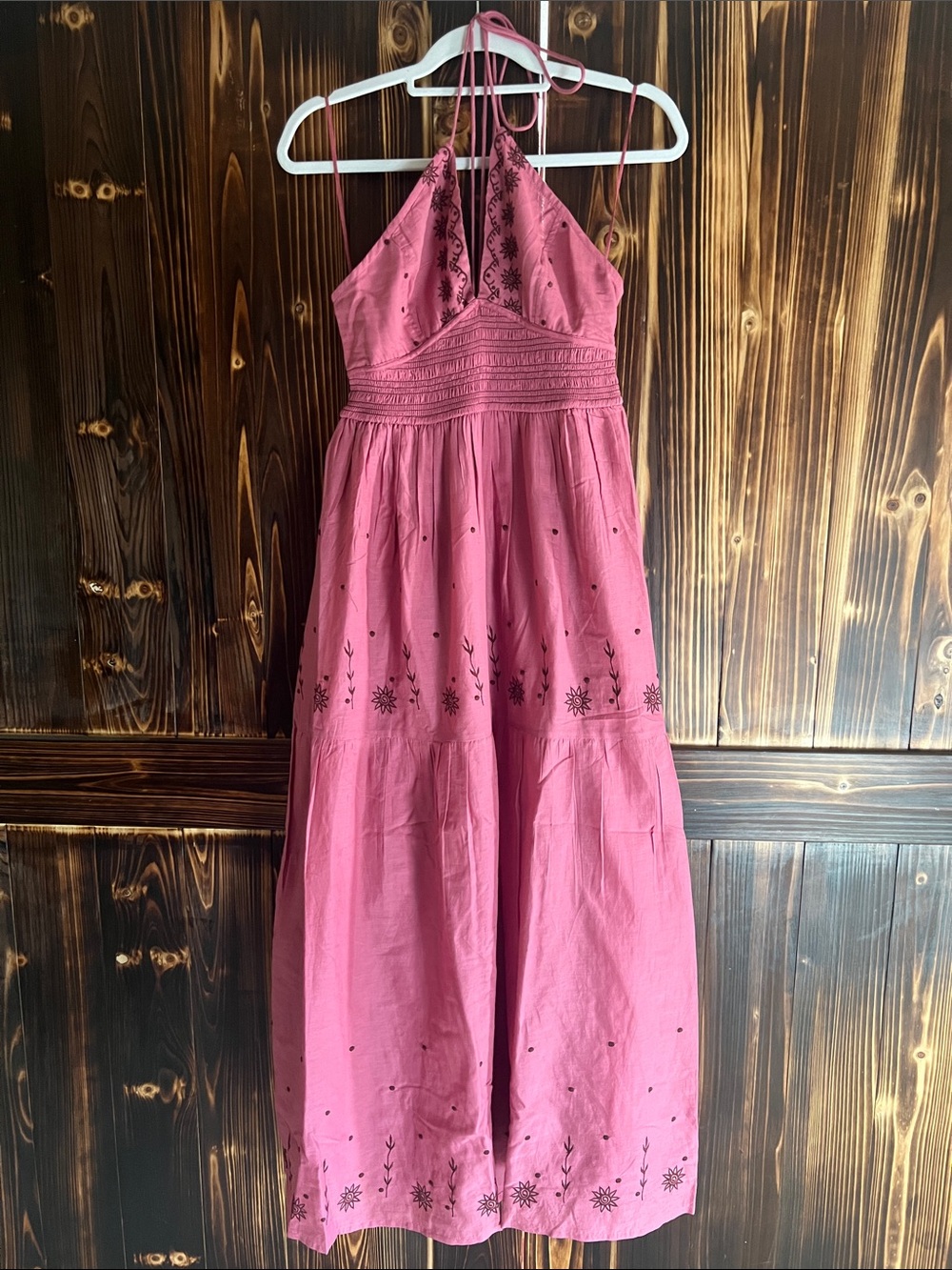 Three Bird Nest Pink Halter Maxi Dress